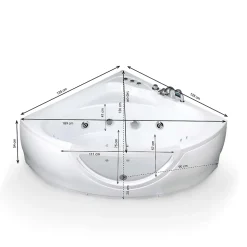 Baignoire Balnéo Tasmanie White Jets, 135x135cm, by Spalina