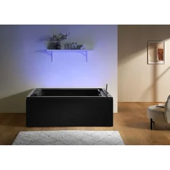 Baignoire balnéo VICTORIA BLACK 2 places 192x142 - GAUCHE