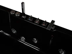 Baignoire balnéo vitrée ARIA noire - 1 place - 263L - 170x80x57cm - angle gauche
