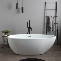 Baignoire Centrale Ovale En Acrylique Blanc Alexandra