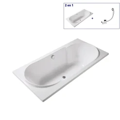 Baignoire Conversation 180 x 90 cm sans tablier Valentin