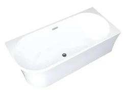Baignoire d'angle - 201 L - 150 x 75 x 59 cm - Blanche - Acrylique - Angle droit - PONTICOLA
