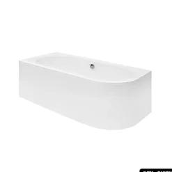Baignoire d'angle - avec tablier blanc et repose tête offert - AVITA - 170 x 75 cm - Gauche