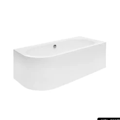 Baignoire d'angle - avec tablier blanc et repose tête offert - AVITA - 180 x 75 cm - Droite