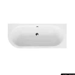 Baignoire d'angle - avec tablier noir Mat et repose tête offert - AVITA - 150 x 75 cm - Droite