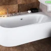 Baignoire d'angle - avec tablier blanc et repose tête offert - AVITA - 150 x 75 cm - Droite