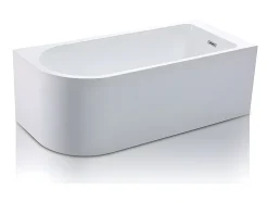 Baignoire d'angle - 240L - 170 x 75 x 58 cm - Blanche - Angle droit - ANIKA