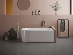 Baignoire d'angle - 201L - 150 x 75 x 58 cm - Blanche - Angle droit - ANIKA