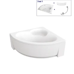 Baignoire d'angle 140 x 140 cm Aiguebelle + Tablier Valentin