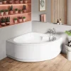 Baignoire d'angle acrylique haute densité SANINDUSA ALFA 145x145 blanche avec pieds réglables (tablier et mitigeur non inclus)