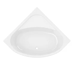Baignoire d'angle en acrylique L.140 x l.140 cm blanc, Cavally
