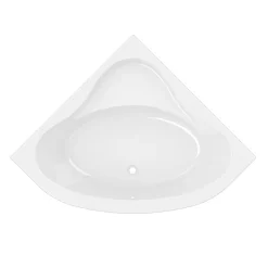 Baignoire d'angle en acrylique L.130 x l.130 cm blanc, Horyn
