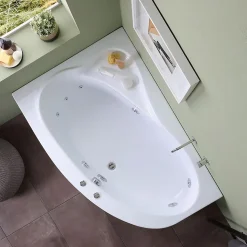 Baignoire D'angle Gauche Avec Hydromassage Ambra Intégré