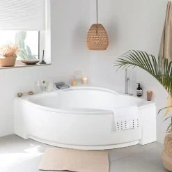 Baignoire d'angle Giverny 140 x 140 cm + Tablier Valentin