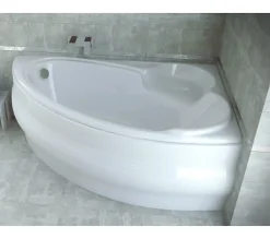 Baignoire d'angle NOVA Droite avec tablier - 155 CM