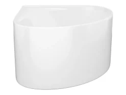 Baignoire d'angle ovale en acrylique - Blanc brillant - 176L - 100 x 100 x 58 cm - MARTA