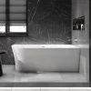 Baignoire d'angle semi-ilot Acrylique 150x78x60cm Blanc brillant + Bonde et trop plein - installation à droite - NOVA SLIM LINE