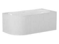 Baignoire d'angle striée - 290L - 170 x 80 x 60 cm - Blanc mat - Acrylique - Angle droit - BARBORI
