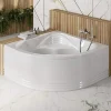 Baignoire d'angle 140x140 acrylique haute densité SANINDUSA Agres blanche livrée avec pieds réglables (tablier non inclus)