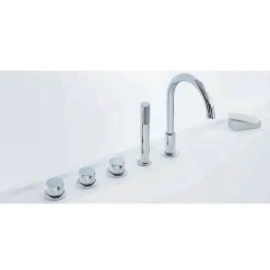 Baignoire design semi-îlot rectangulaire TRENTO MURO blanche 175 cm Sans option