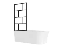 Baignoire douche blanche avec pare baignoire pivotant - 201 L - Angle gauche - PONTICOLA