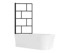 Baignoire douche blanche avec pare baignoire pivotant - 201 L - Angle gauche - PONTICOLA