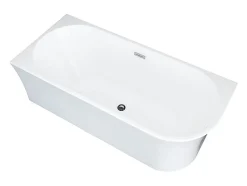 Baignoire douche blanche avec pare baignoire pivotant - 201 L - Angle gauche - PONTICOLA