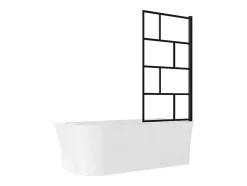 Baignoire douche blanche avec pare baignoire pivotant - 201 L - Angle droit - PONTICOLA