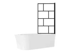 Baignoire douche blanche avec pare baignoire pivotant - 201 L - Angle droit - PONTICOLA