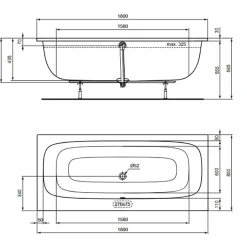 Baignoire droite 180 x 80 IDEAL STANDARD i.life Duo
