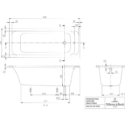 Baignoire droite 170 X 70 VILLEROY ET BOCH Architectura acrylique