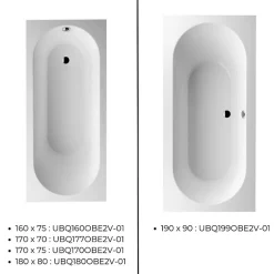 Baignoire droite 180 x 80 VILLEROY ET BOCH Oberon Quaryl