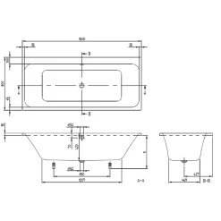 Baignoire droite 180 x 80 VILLEROY & BOCH Architectura