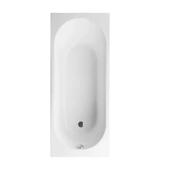 Baignoire droite avec pieds 160 x 70 cm VILLEROY & BOCH O.Novo Blanc + Pare bain droite AURYS Raywall noir mat
