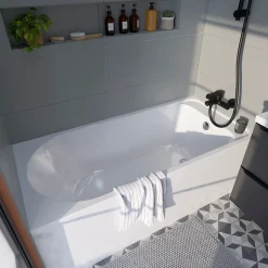 Baignoire droite Cavally L. 150 cm x l. 70 cm blanc