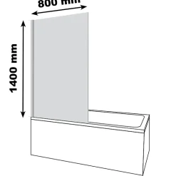 Baignoire droite DURAVIT D-Code 170 x75 cm + Pare Bain gauche AURYS Mist 1 chromé version gauche