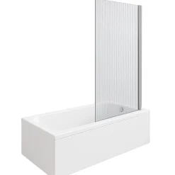 Baignoire droite DURAVIT D-Code 180 x 85 cm + Pare bain droit AURYS Raywall chromé