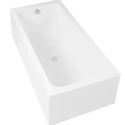 Baignoire droite DURAVIT D-Code 170 x75 cm + Pare bain droit AURYS Mist 1 chromé version droite