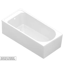 Baignoire droite en acrylique L.160 x l.70 cm blanc, GoodHome Cavally