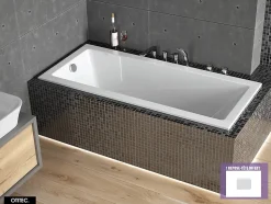 Baignoire Droite sans Tablier - 170 x 70 cm - MODERN SANS TABLIER - REPOSE-TÊTE OFFERT
