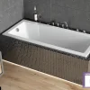 Baignoire Droite sans Tablier - 120 x 70 cm - MODERN SANS TABLIER - REPOSE-TÊTE OFFERT