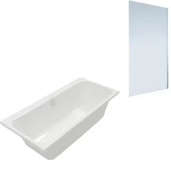 Baignoire droite VILLEROY & BOCH Architectura 170 x 70 cm Blanc + Pare bain droite AURYS Mist 1 chromé