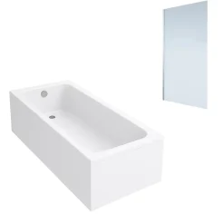 Baignoire droite VILLEROY & BOCH Architectura acrylique 170 x 70 cm + Pare bain gauche AURYS Mist 1 chromé