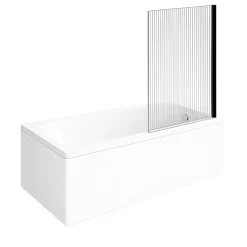 Baignoire droite VILLEROY & BOCH Architectura acrylique 140 x 70 cm + Pare bain droite AURYS Raywall Noir mat