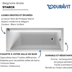 Baignoire droite 170x75 DURAVIT Starck
