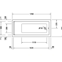 Baignoire droite 170x75 DURAVIT Starck