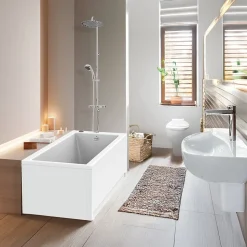 Baignoire Embleme Comododo solo 170 x 75 cm sans tablier + Colonne de douche Valentin