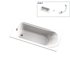 Baignoire Glyphe L.160 x l.70 cm sans tablier Valentin