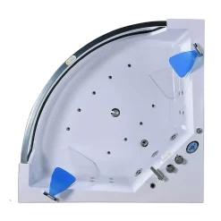 Baignoire hydromassage blanc pompe double 152 X 152 cm 19 jets Calliope