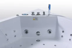 Baignoire hydromassage blanc pompe double 152 X 152 cm 19 jets Calliope